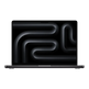 Black laptop with abstract design on a white background