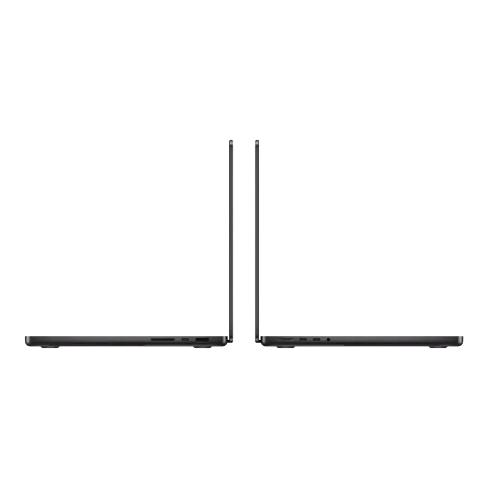 Two black laptops on a white background