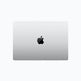 Silver Apple laptop on a white background