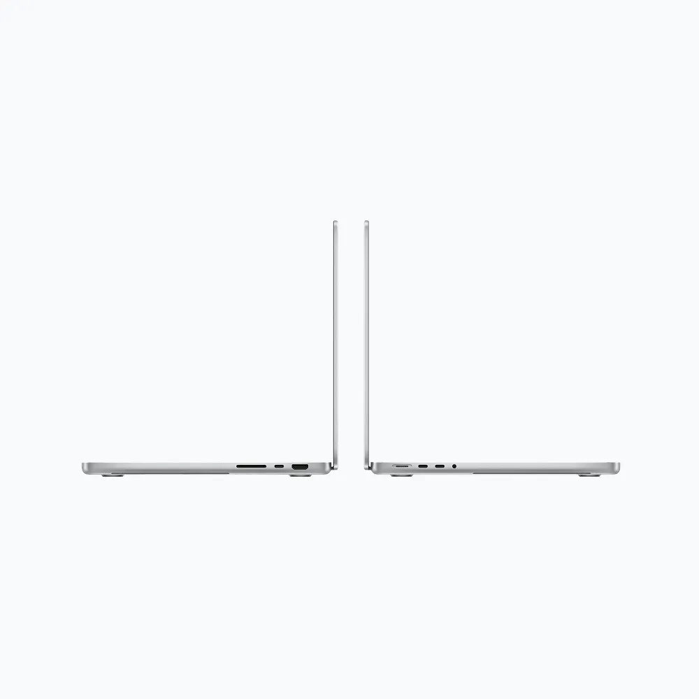 Two silver laptops on a white background